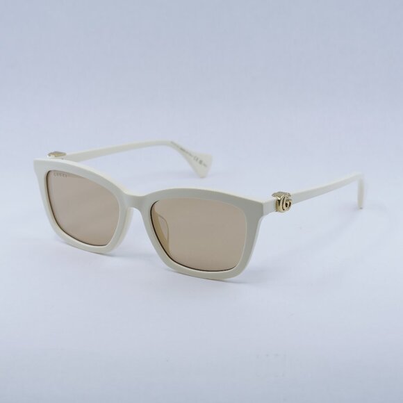 🕶️ New Gucci GG1596SK 002 Sunglasses - Ivory Frame, Nude Flash Lenses - Picture 1 of 10